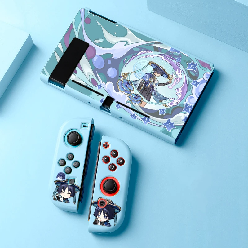 Furina neuvillette Xiao wanderraiden ฝาครอบป้องกันนิ่มผิวนอกเนื้อนิ่ม TPU สำหรับ genshin impact Nintendo SWITCH หรือ OLED