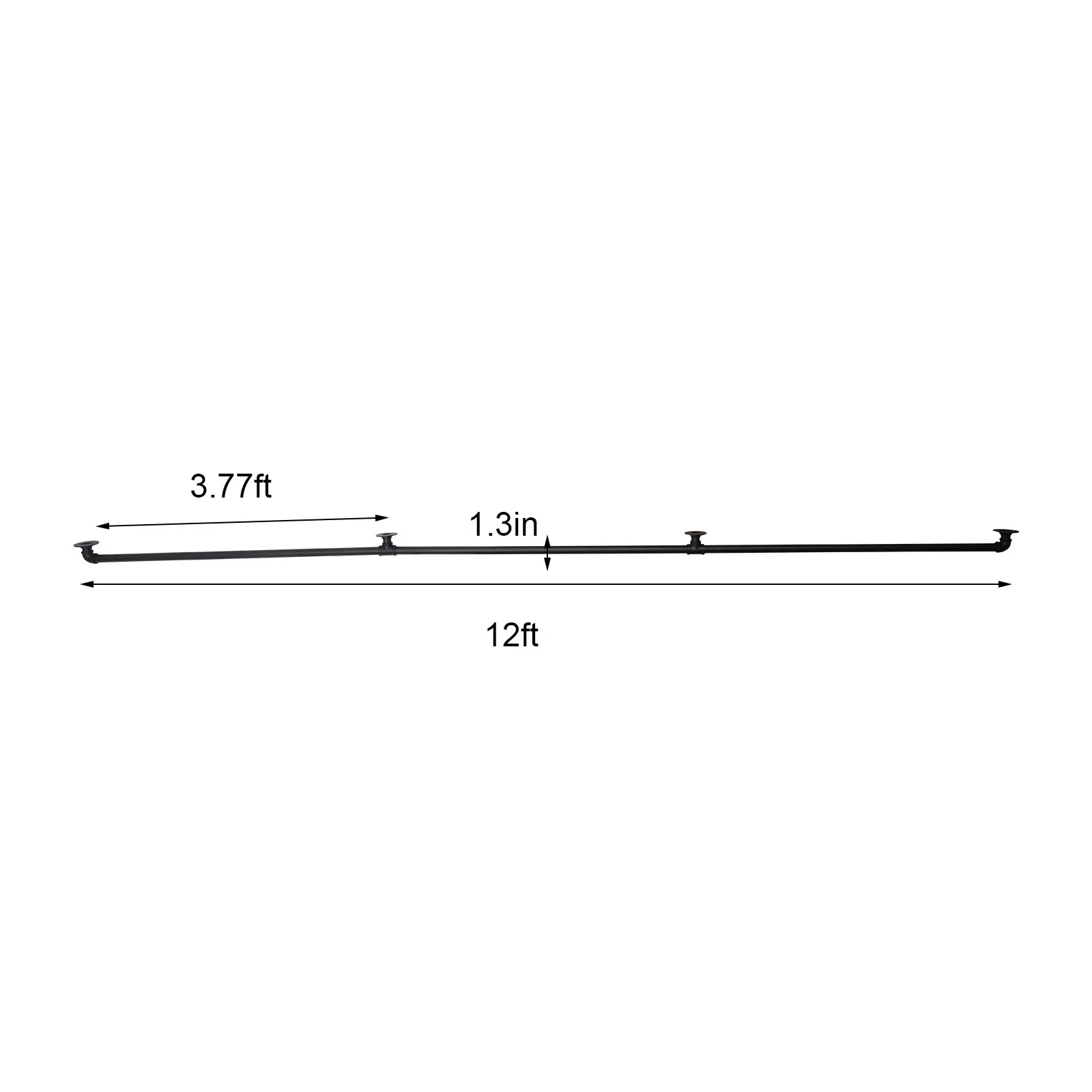 Trilho de mão 12FT corrimão de parede para escada corrimão de escada de ferro galvanizado