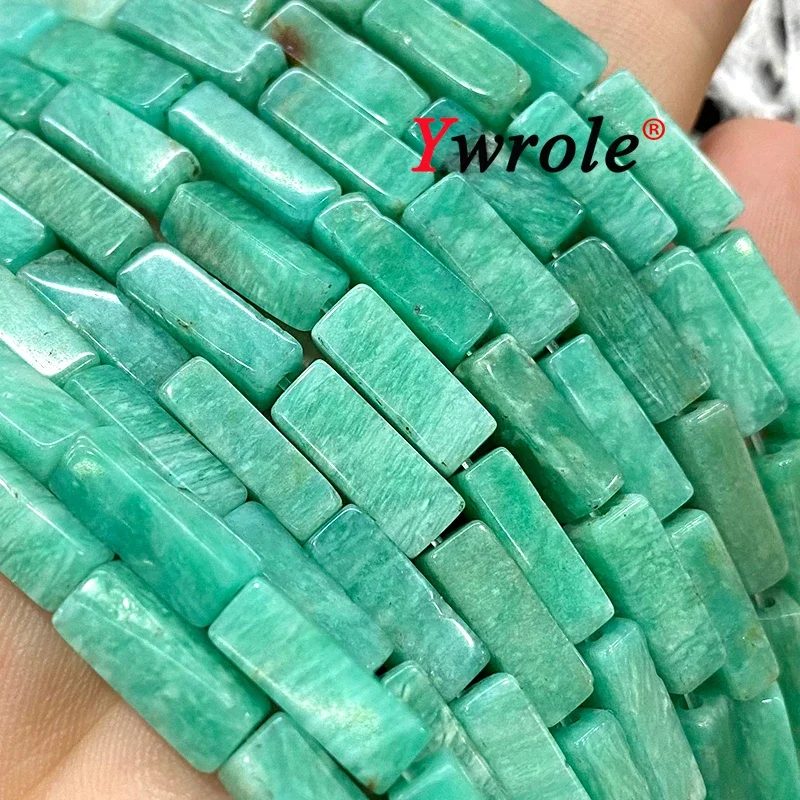 Natural Stone 4x13MM Square Cylinder Amazonite Loose Spacer Beads for Jewelry Making Diy Bracelet Charms Accessories 15''