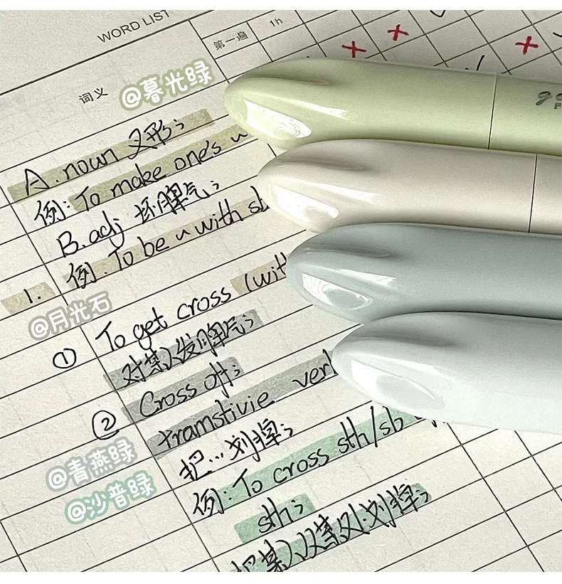4Pcs/set Morandi Gradient Color Highlighter Ins Beautiful Marker Student Scrapbook Notebook Highlight Mark Pen Kawaii Stationery