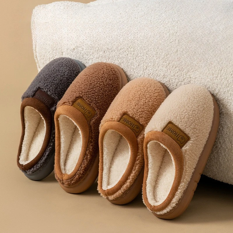 Men's Winter Slippers - Plush Lined House Shoes, Anti-Slip Indoor Home Slides with Thick Fleece for Warmth (Big Sizes Available)