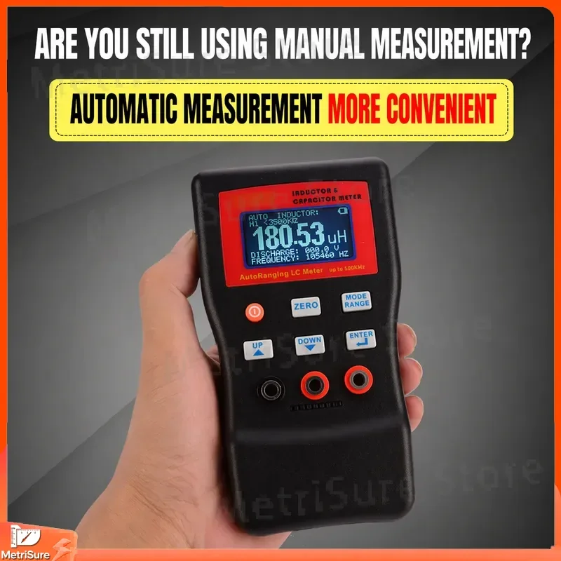 Handheld Capacitance Meter with Inductance Measurement Auto Range Digital LCR Tester 1% Precision Multifunction Bridge Tester