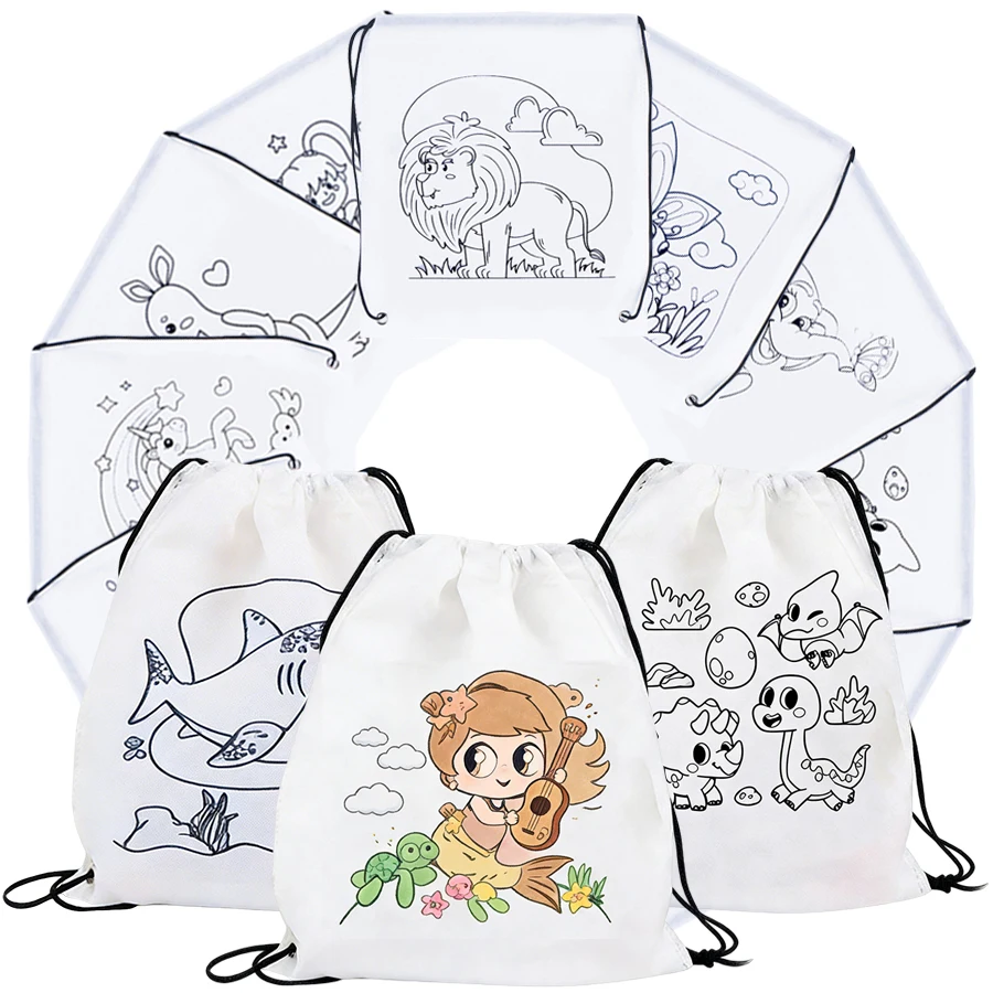 1pc 31.8x27.9cm Blank Drawstring Bags Bulk Reusable Art Craft Kits Birthday Party Small Gifts Classroom Activities & Goodie Bags