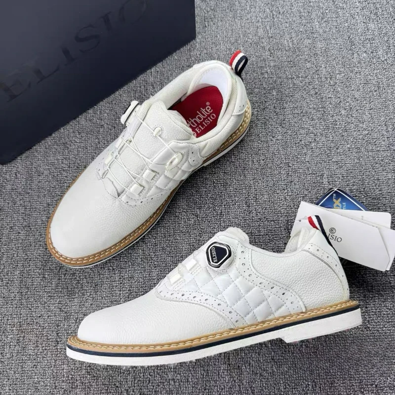 

Классические брендовые туфли для гольфа для мужчин и женщин, роскошная брендовая спортивная обувь, тренировочная обувь для гольфа с быстрой шнуровкой, унисекс, противоскользящая спортивная обувь