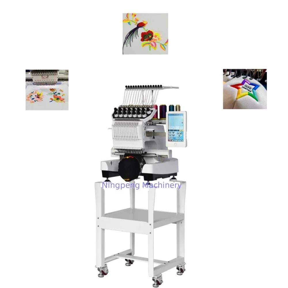 고효율 자동 NP 브랜드 상업용 자수 기계 티셔츠 모자 캡용-모노그램 기능 및 풀링 옵션 포함