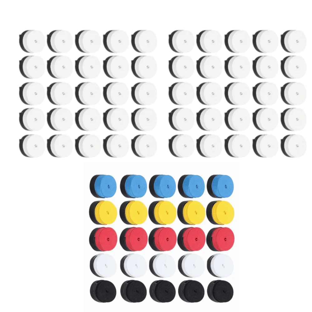 25pcs/50pcs Durable Holeless Flat Racket Grip Tape Sweat Control PU Paddle Grip Tape Breathable Non Slip Handle Grip Wrap Tennis