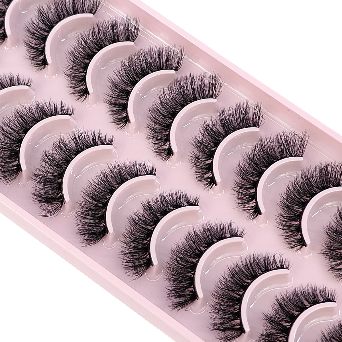 新しいキャットアイまつげ 3D ナチュラルつけまつげ 5D ふわふわ ソフトクロス 10ペア マンガまつげ ふんわりナチュラルまつげエクステ