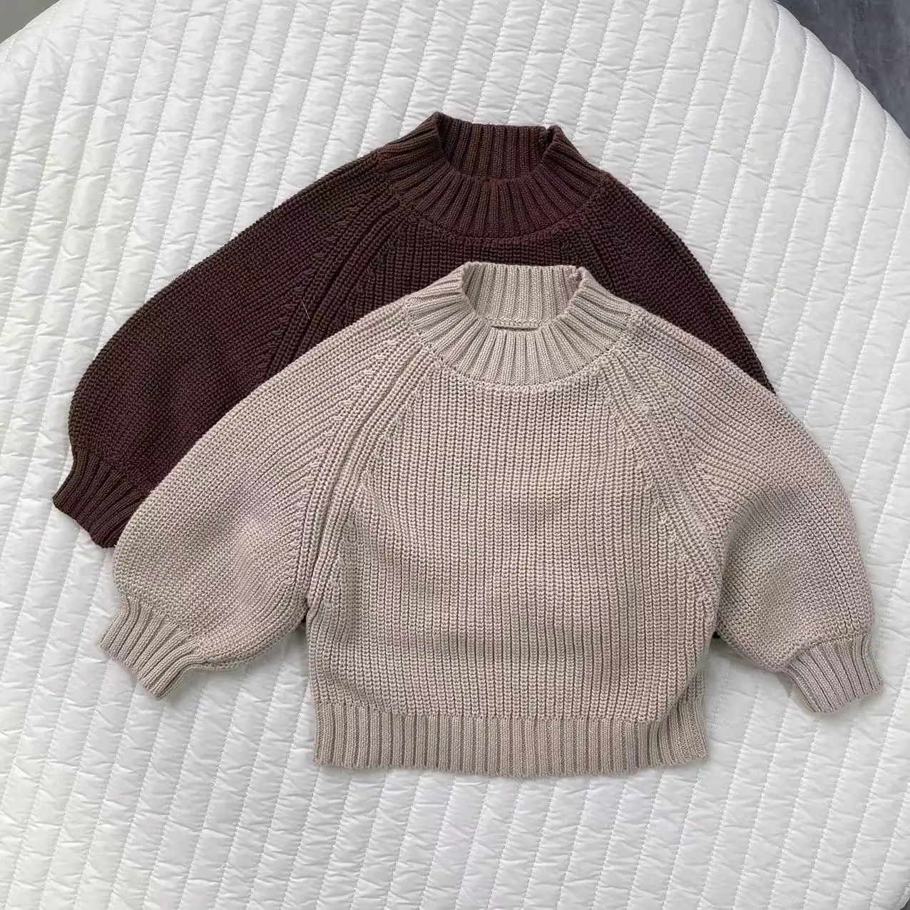 

2024 Autumn New Baby Cotton Knit Sweater Kids Long Sleeve Casual Sweater For Boys Girls Toddler Knitted Pullover Infant Clothes