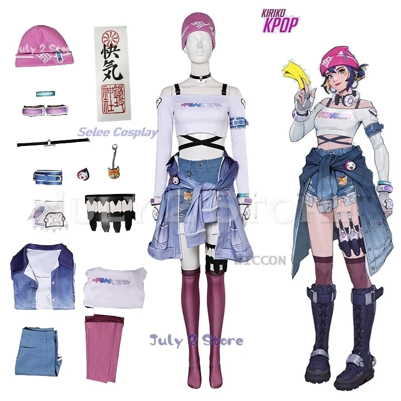 Overwatch 2 OW KIRIKO Cosplay Costume Game OVERWATCH 2 Outfit Skin KIRIKO Cosplay Sports Halloween Party Suit Girl