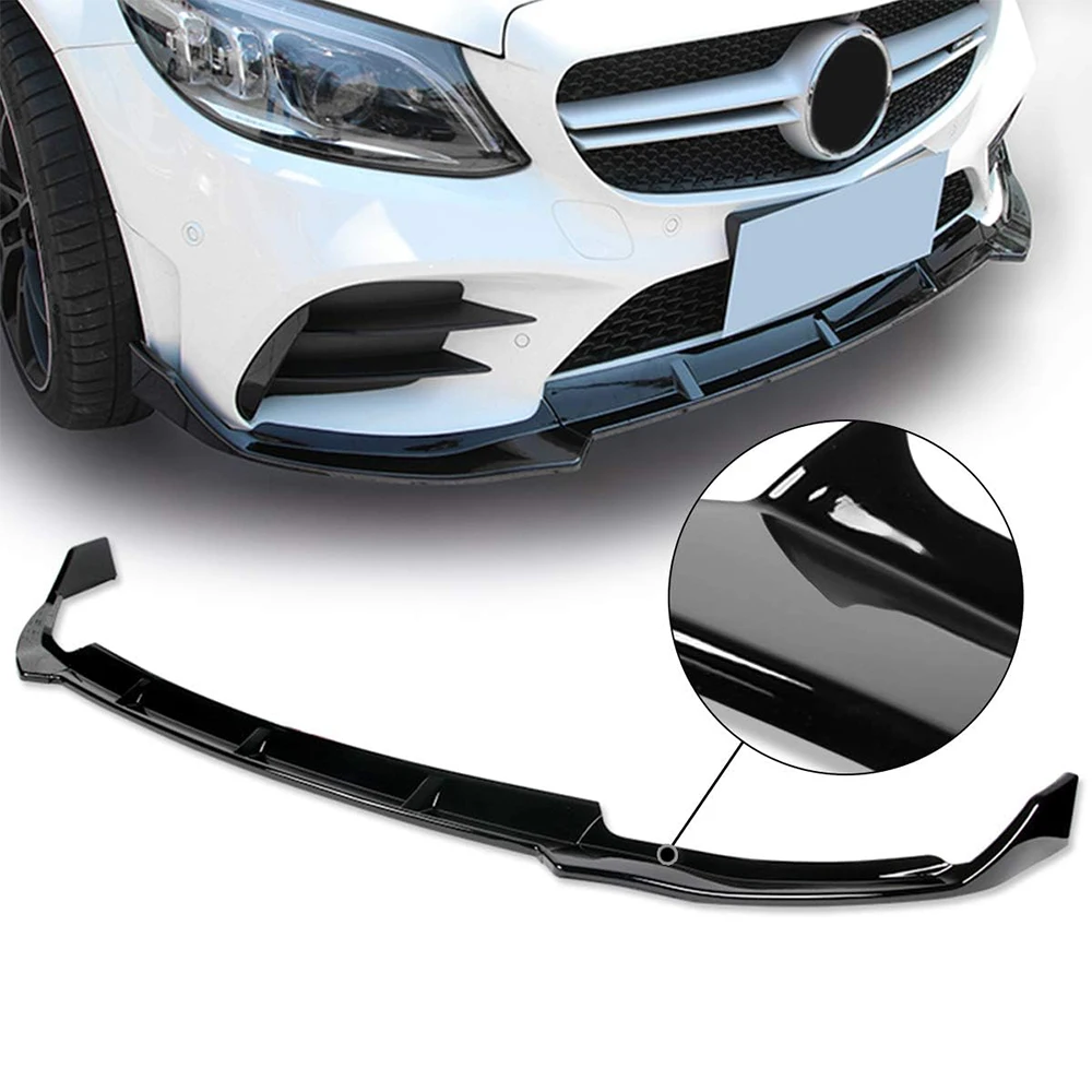 

HTTYYX Car Front Bumper Splitter Lip Diffuser Body Kit Spoiler Guard For 2019 2020 2021 Mercedes-Benz C-Class W205 C200 C300