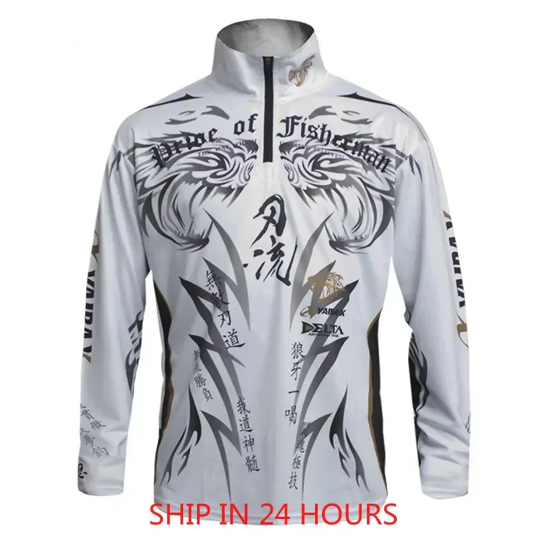 Man Summer Outdoor Fishing Jersey Jacket Shirt Zipper Clothes Sunscreen Breathable Men Quick Dry Shirts Pesca Pesca