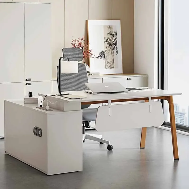 

Luxury White Office Desk Storage Bedroom Corner Home Computer Office Desk Study Coffee Drawers Mesa Ordenador Modern Furniture