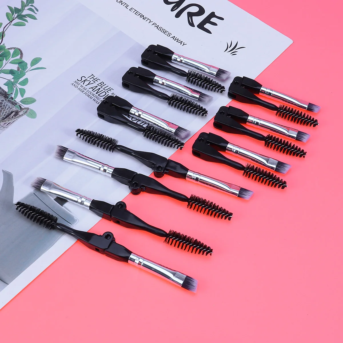 

10pcs Makeup Brush for Eyebrow Double Sided Beauty Tool Women Girls Lightweight Portable Professional Eyelash Brush Easy Clean