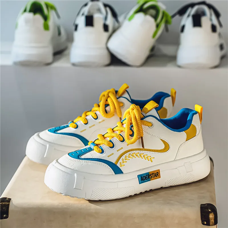 

Обувь для скейтбординга, мужская кожаная обувь высокого качества для прогулок на открытом воздухе, модная повседневная спортивная обувь на шнуровке, новинка 2025, мягкие мужские кроссовки на платформе