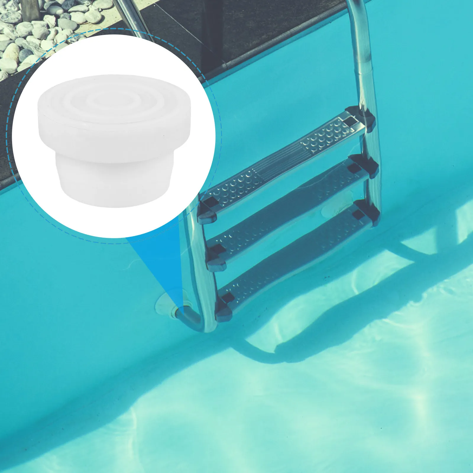

2Pcs Pool Ladder Rubber Bumpers for Inground Pools Sleek Modern Ladder Safety Bumper Caps Easy Install Pool Step Plug