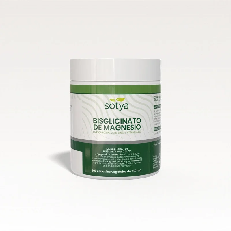 Bisglicinato de magnesio 750mg 300 capsulas - Suplemento Sotya para una salud óptima