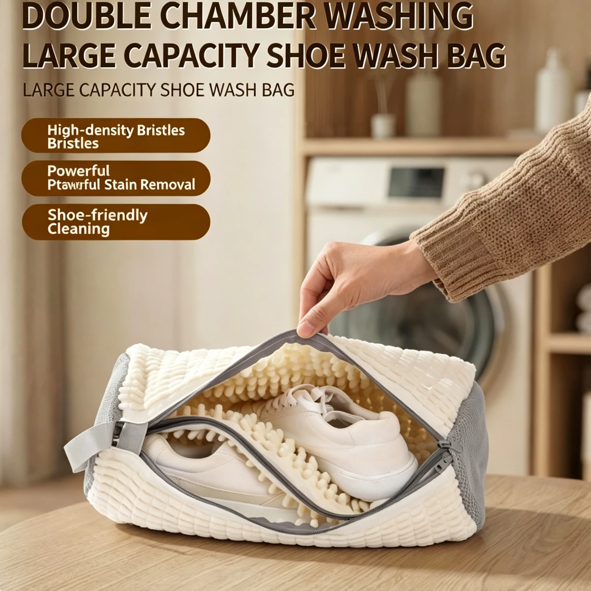 Double Anti-Deformation Shoe Washing Bag Cylindrical Shoe Laundry Bag For Washing Machine Shoe Protector  Shoe Care Wash Bag