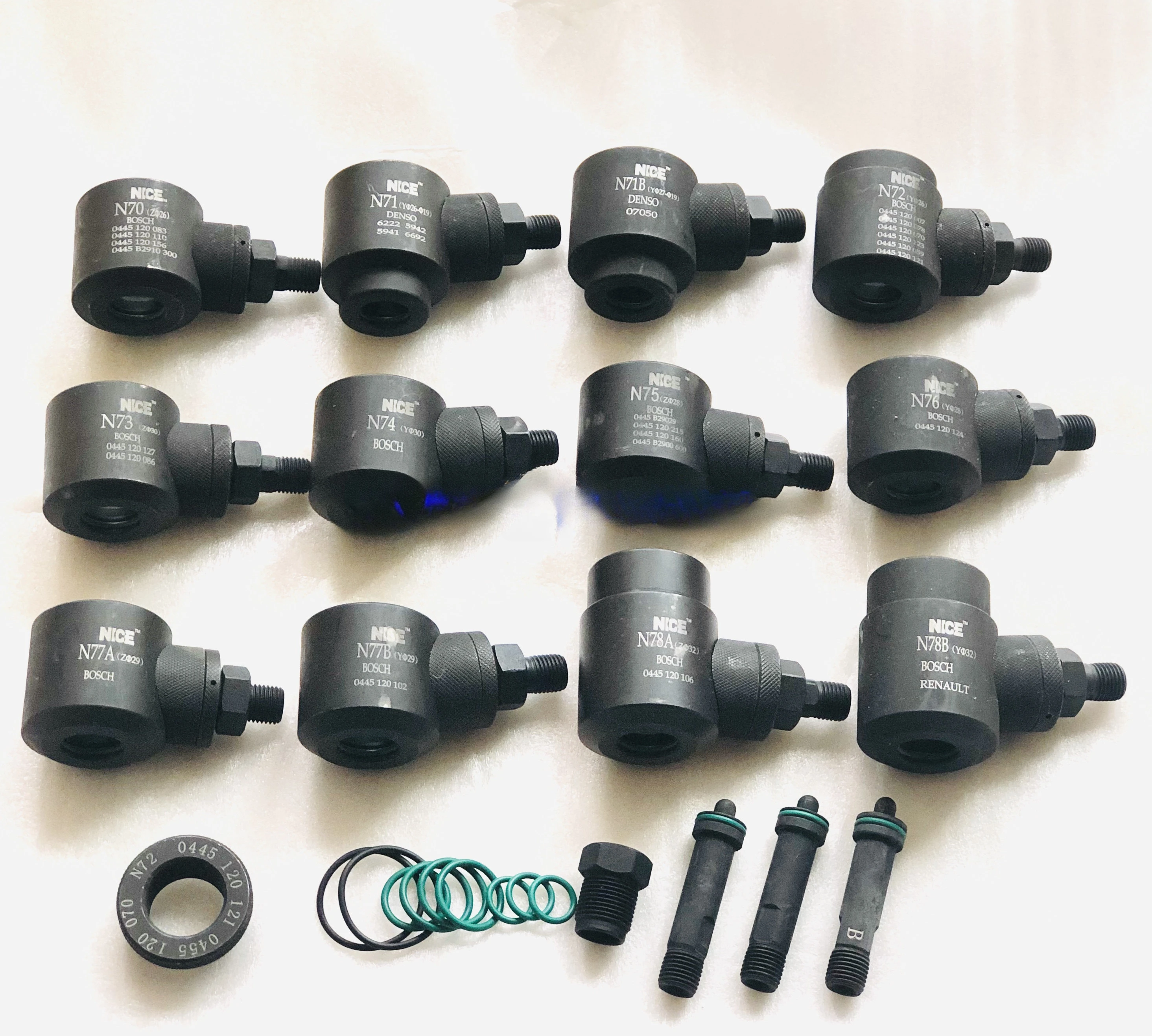 12pcs diesel common rail injector clamp fuel injector nozzle Fixture Repair Tool for Bosch Denso and Renault