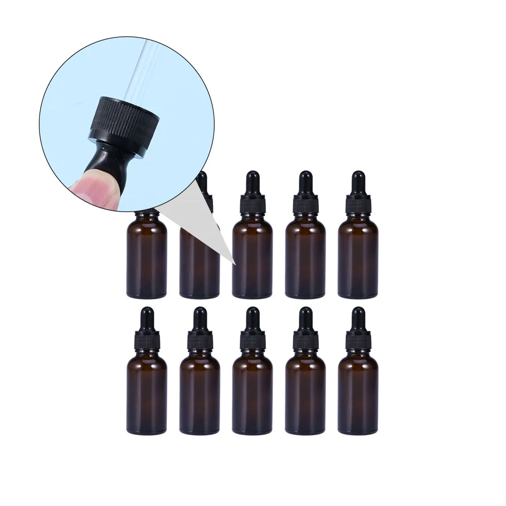 

10Pcs Essential Oil Bottles Glass Small Refillable Bottles Suitable for Travel Aromatherapy Perfume Samples Leakproof Liquid