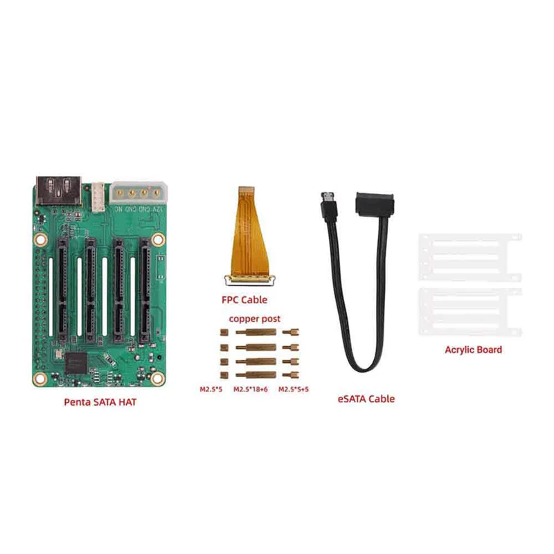 新登場！拡張ボード 最大5つのSATAディスクを搭載可能 RPI 5用コンピューターコンポーネント デモボード＆アクセサリー