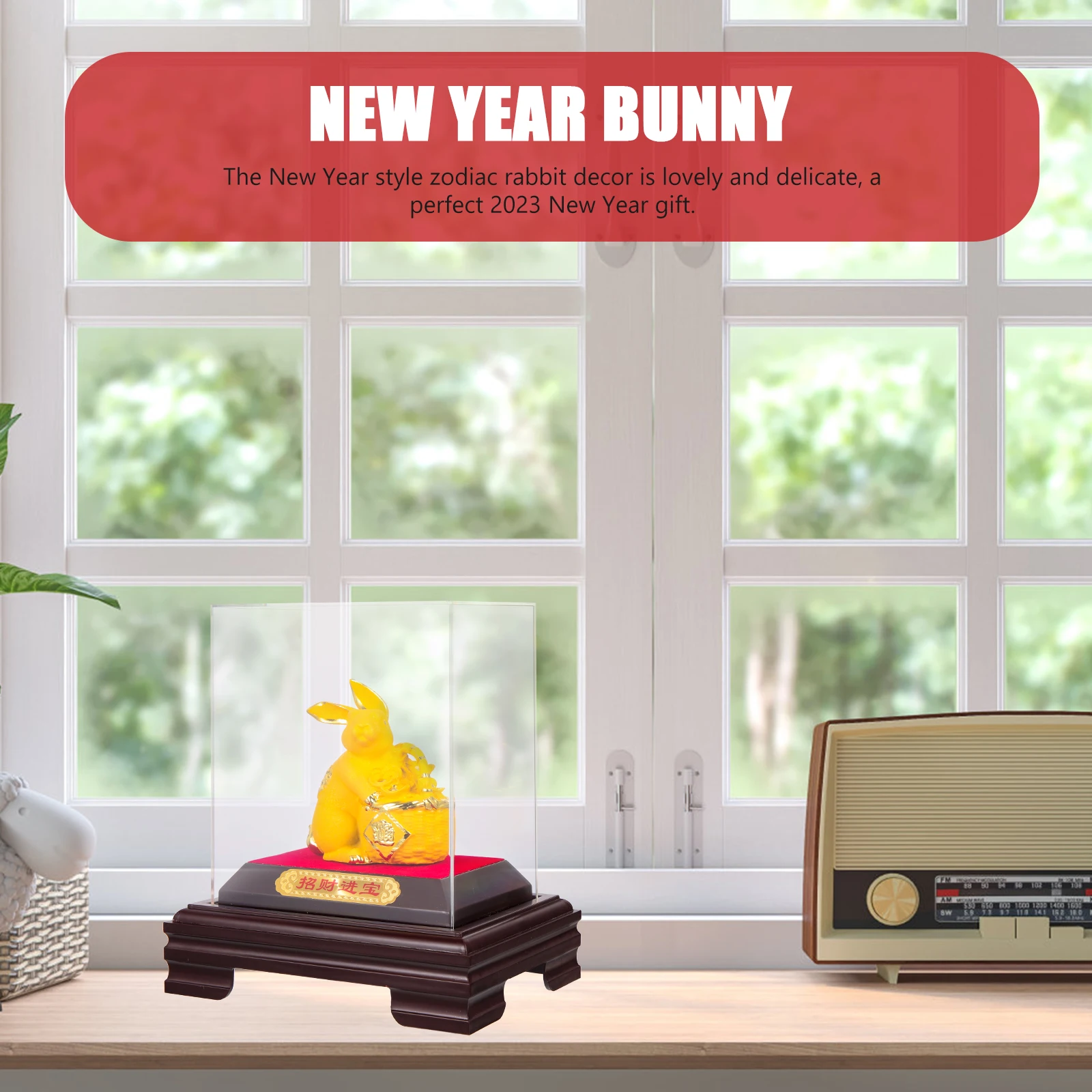 

Golden Rabbit Ornaments Bunny Decor Miniature Figurines Home Cute Base Plastic Statue Baby Decorations