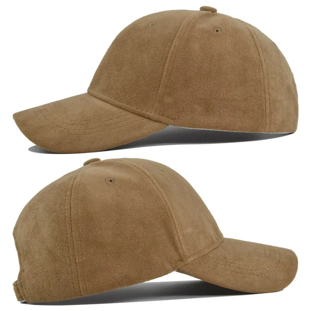 Fashion Suede Baseball Caps For Men Women Autumn Winter Solid Retro Snapback Hip Hop Hat Unisex Street Adjustable Sun Visor Caps image 4
