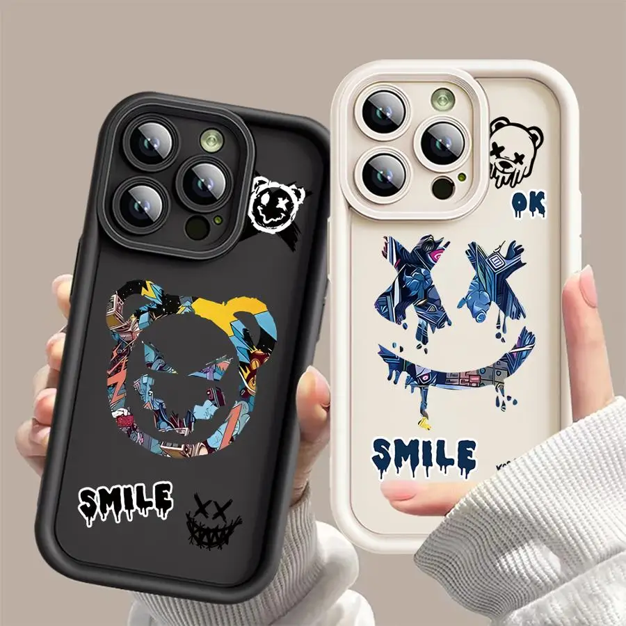

Fashion Graffiti Cover Phone Case for iPhone 15 16 Pro Max 14 Plus 13 Pro 12 11 Pro 15 Plus Soft TPU