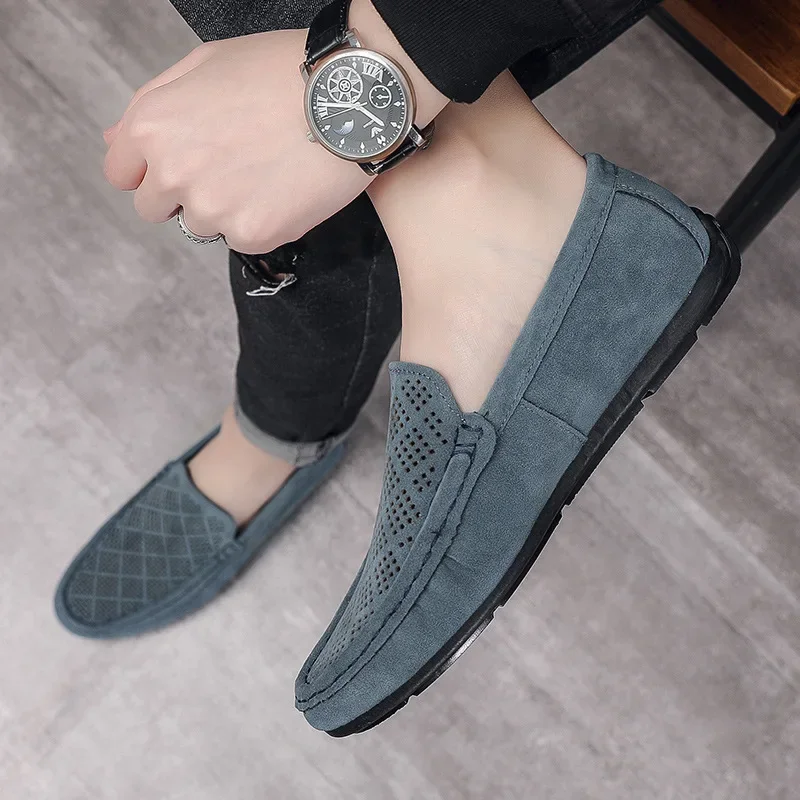 Men Shoe Breathable Hollow Out Casual Sneaker Flat Trendy Loafer MenLeather Casual Shoe Zapatos Para Hombres Zapatilla De Hombre