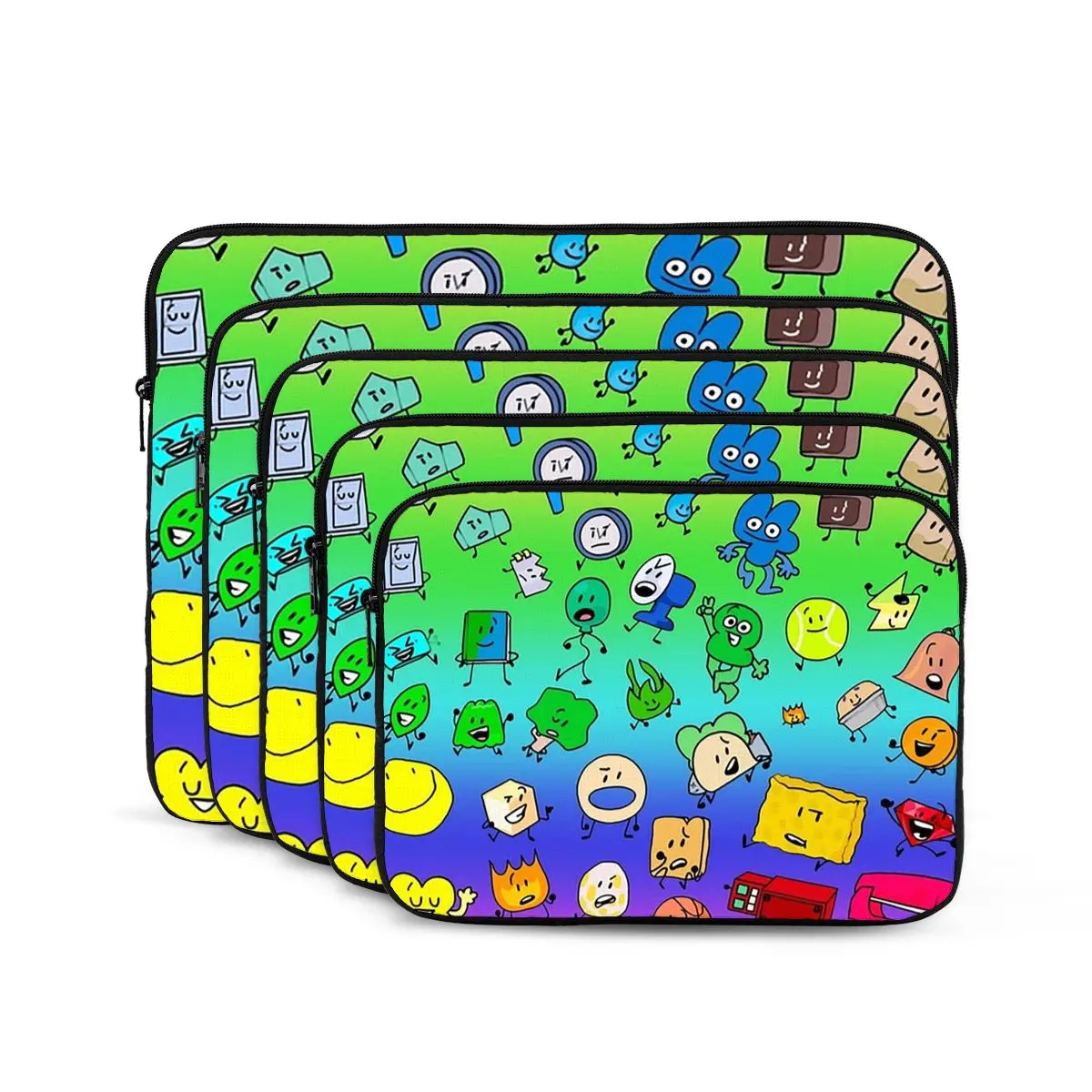 

BFDI All Characters (Rainbow) Notebook Laptop Bag Case Pouch For Macbook Air Pro Tablet Shockproof Case Bag