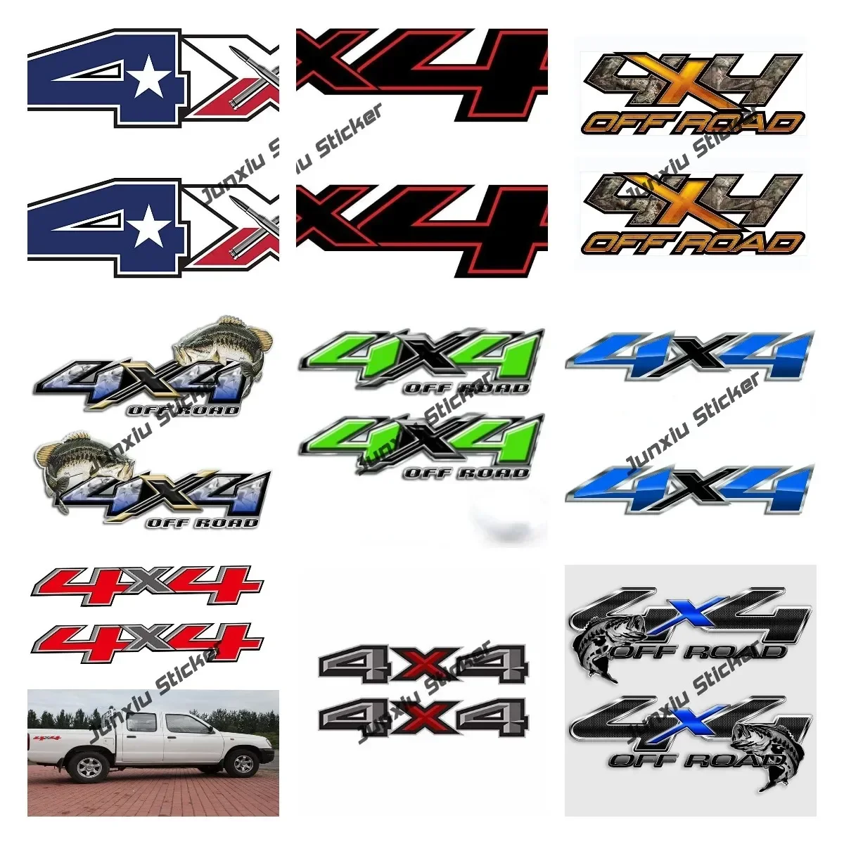 

2pcs 4x4 Texas Decal Creativity Camouflage Truck Deer Hunting Stickers for Car Pickup Truck Side Body Car Accessories