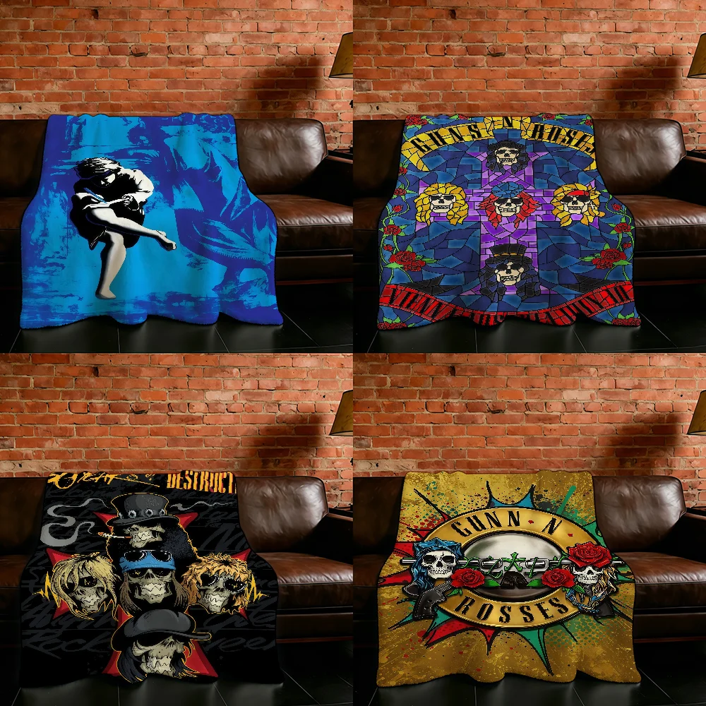 Band G-GUNS-ES N R-ROSES-ES Blanket Flannel Warm Soft Throw Blanket For Room Sofa Childish Birthday Gifts