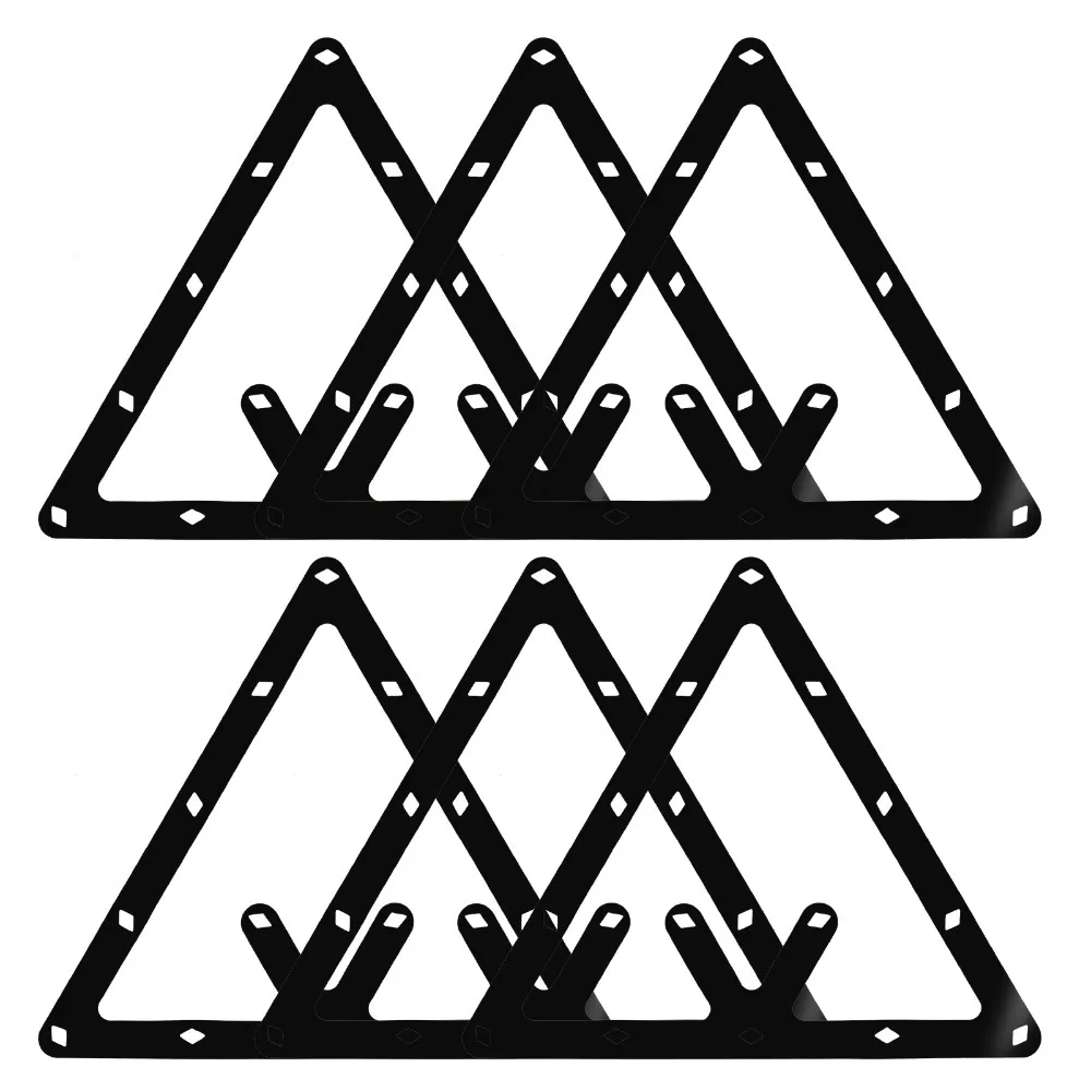 

Набор из 6 треугольных подставок для бильярдных шаров, комплект из 6 треугольных подставок для 15 шаров, для 9 шаров, для игр в 9-шаровый бильярд