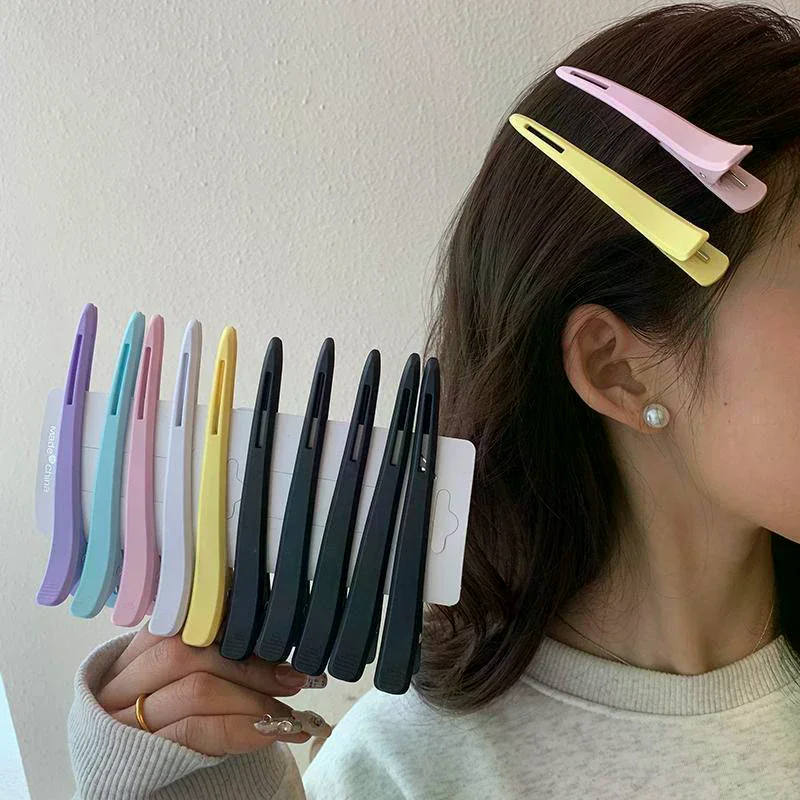 Accesorios de barbería, pinza de pico de pato de boca larga para estilista, herramienta de peluquería, cuidado, belleza y salud, 6 uds.