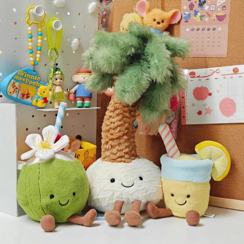 ตุ๊กตาผ้าพลัฌนุ่มลายการ์ตูน มะพร้าว มะนาว ผลไม้ ของเล่นตกแต่งห้องนอน ของเล่นกีตาร์รูปผลมังกร ของขวัญสำหรับเด็กผู้หญิง