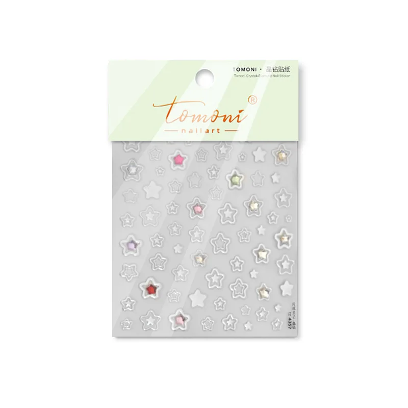 1Pc 5D Y2K Argento Hollow Serie Star Cuore Nail Art Sticker Colore lucido Cristallo Manicure Decalcomania FAI DA TE Rilievo Pentagramma Nail Slider
