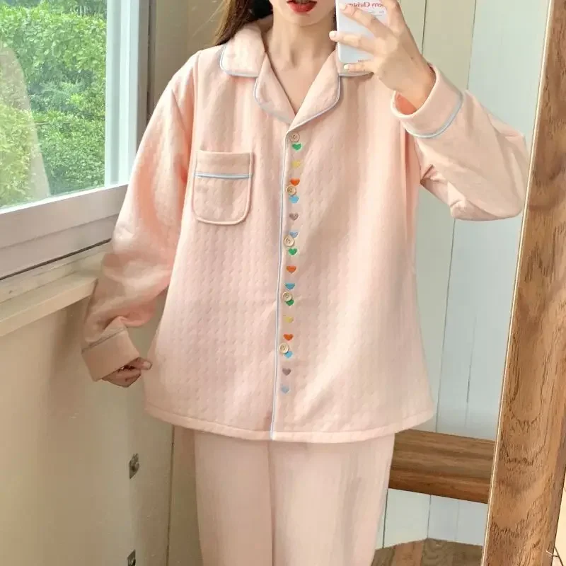 

Autumn Winter Air Cotton Confinement Clothing Women Postpartum Nursing Pure Cotton Pajamas Female Casual Large Size Homewear