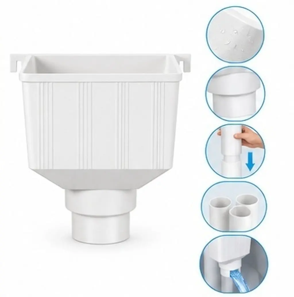 PVC Downspout Drainage Connector Outdoor Rainwater Gutter Diverter Efficient Rainwater Drainage Collector Gutter Parts