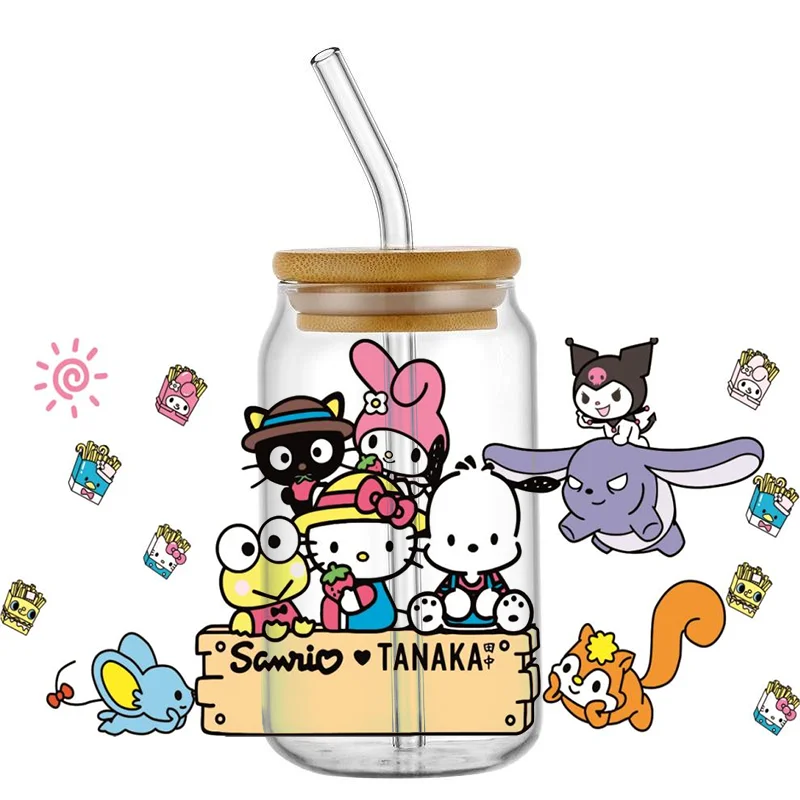 موضوع ساخن كورومي سانريو 16 أوقية Libbey UV DTF كأس التفاف نقل تسمية مخصصة شعار DIY ذاتية اللصق القدح ملصق لاصق لامع ورائع الديكور #1