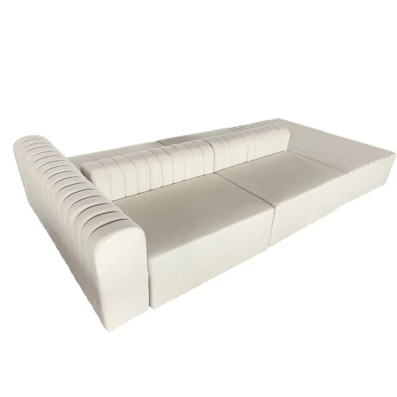 Piano Key Reversible Modular Channel Tufted Freeman Style Sectional Sofa