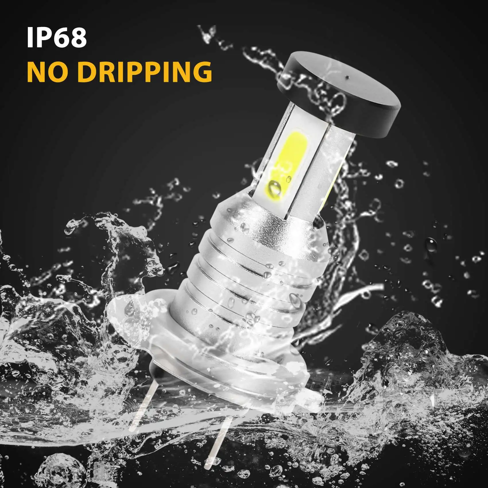 AT77 2X H7 Комплект светодиодных ламп для фар дальнего ближнего света 100 Вт 30000LM Супер яркий 6000K Белый