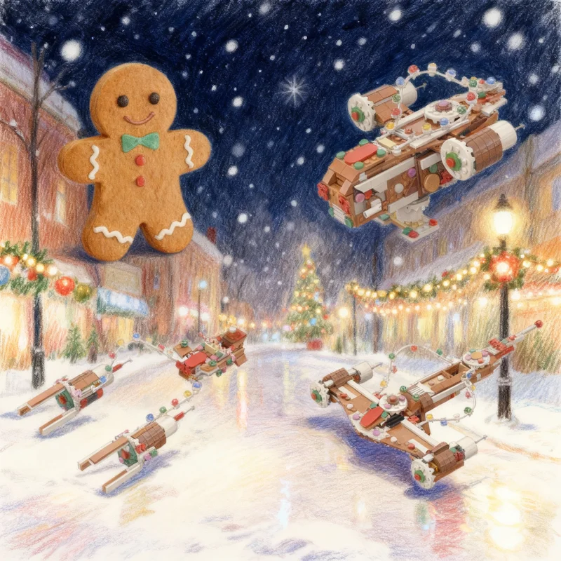 

Набор строительных блоков MOC «Звездная битва: Имбирный пряничный человечек», 663 детали, для сборки, рождественский подарок, креативная развивающая игрушка-конструктор, идея для творчества