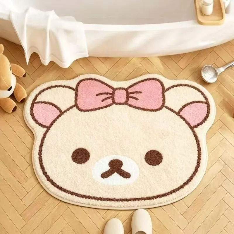 VIKAMA Cute Bear Shaped Doormat for Kids Room Bedroom Bathroom, Soft & Warm, Noise Reducing, Home and Garden, Home Decor