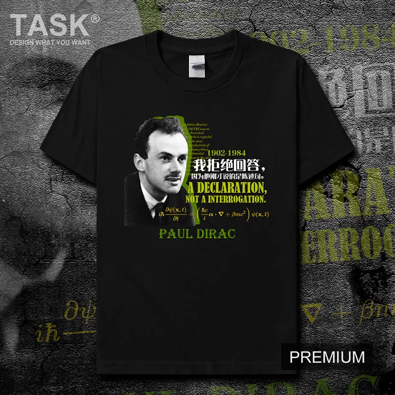 British Theoretical Physicist Paul Dirac T Shirt. Short Sleeve 100% Cotton Casual T-shirts Loose Top Size S-3XL