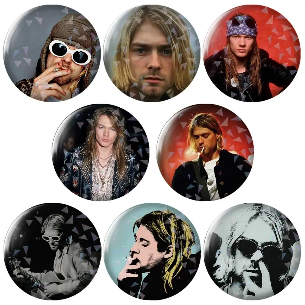 Singer Kurt Cobain-n Brooch Metal Decorative Brooch Pins for Backpack Clothes Jacket Accessories,Souvenir.