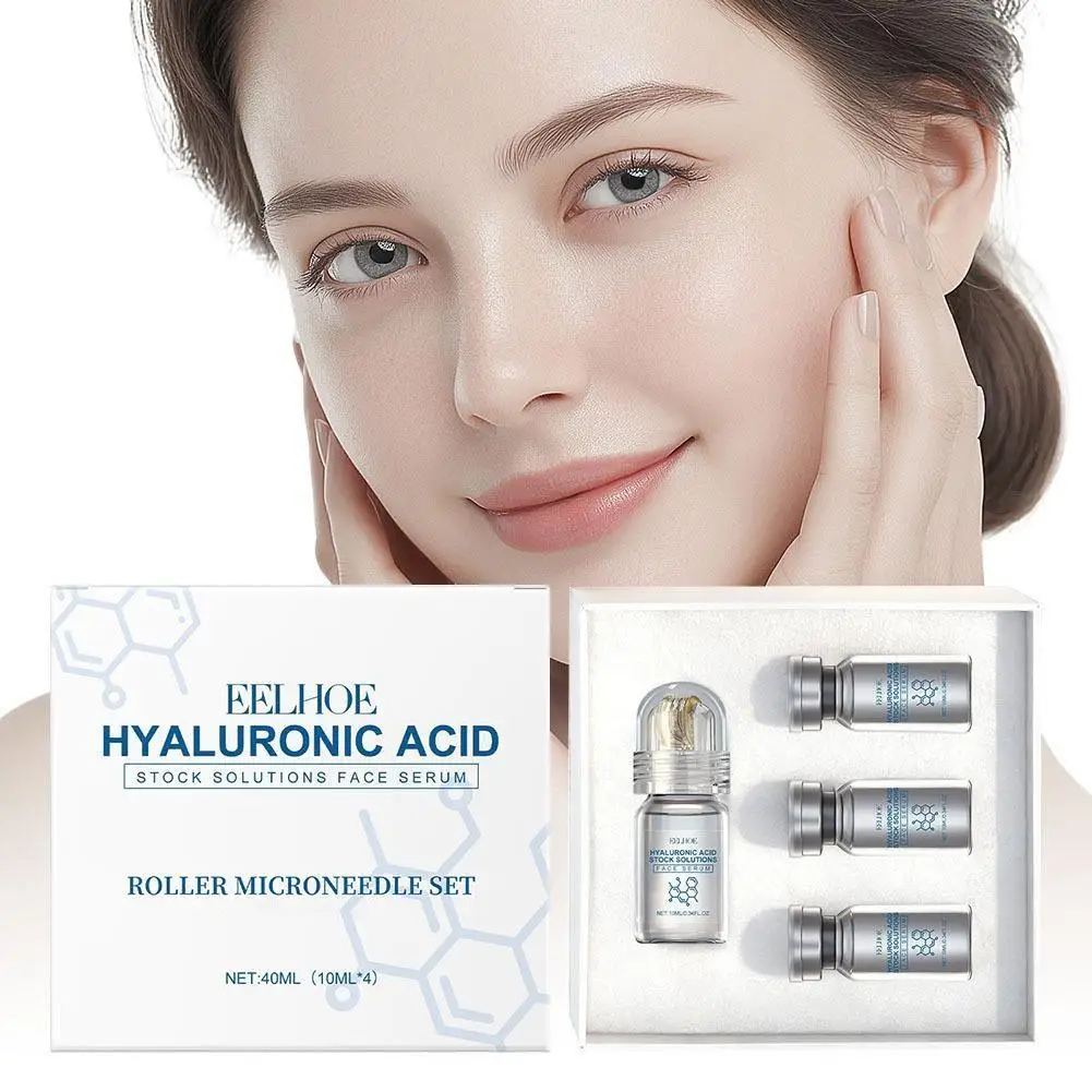 

EELHOE Hyaluronic Acid & Niacinamide Microneedle Serum Set, 0.25mm Roller Kit, Hydrating Anti-Aging Face Care for All Skin Types