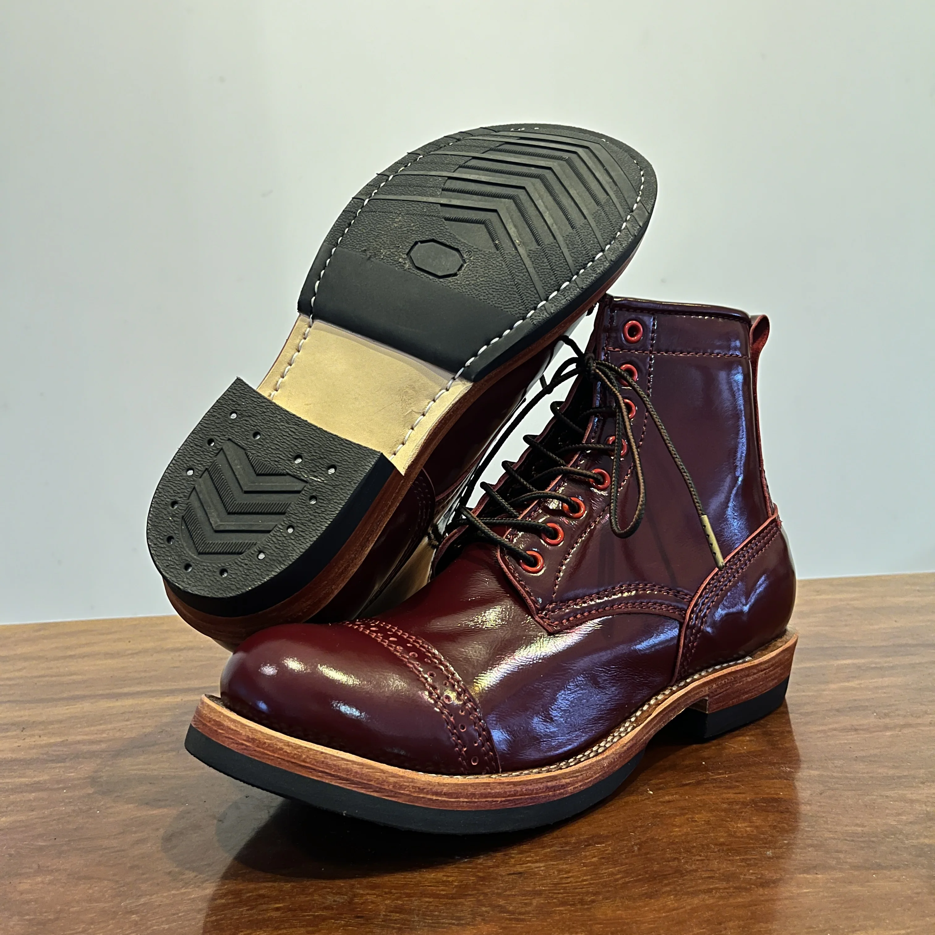 C531 RockCanRoll Size 35-50 Super Quality Genuine Italian Cow Leather Handmade Durable Goodyear Welted American Work Boots