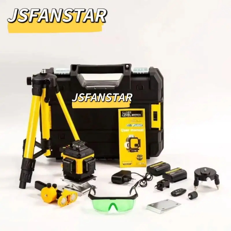 

Цифровой лазерный нивелир ATV4d с 16 зелеными лучами, вращением на 360°, автоматическим самовыравниванием и штативом