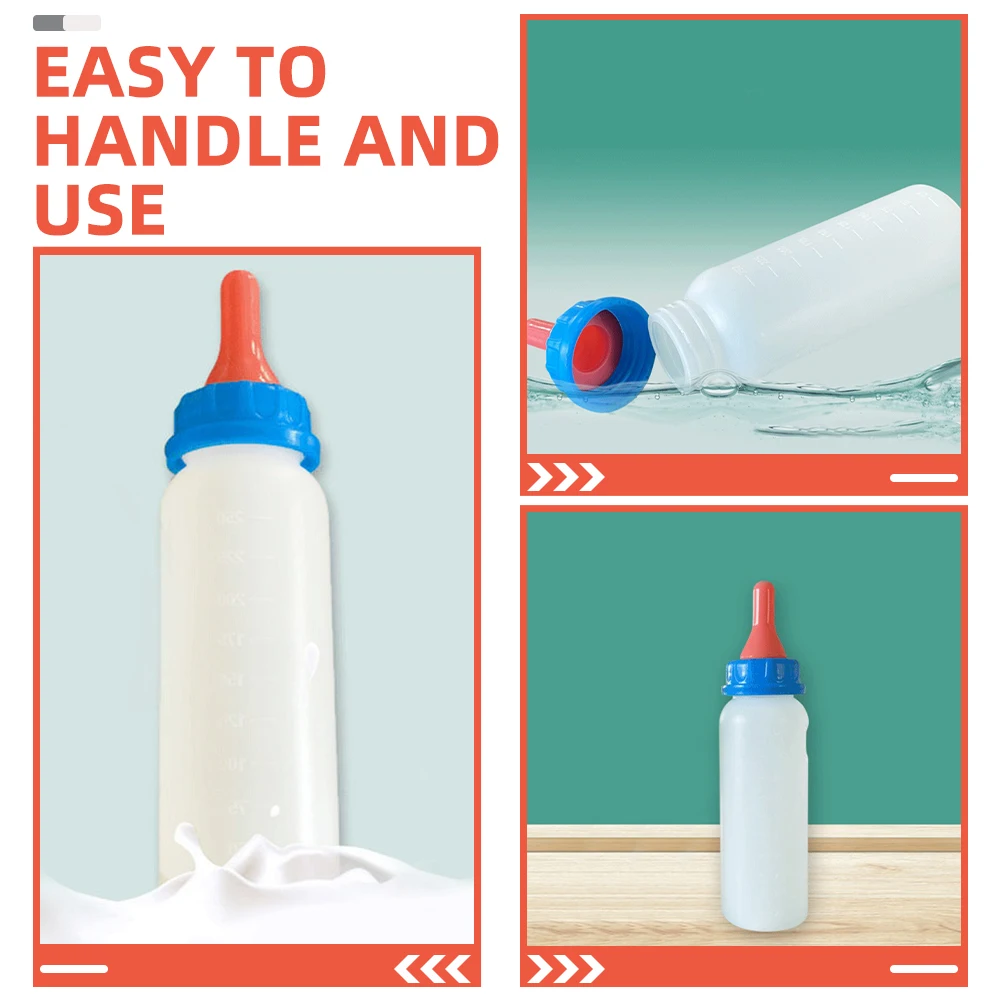 

4pcs Piggy Bottles Kitten Milk Replacement Goat Milker Calves Feeding Toddler Calf Milk Pet Baby Bottle Silicone Pet Bottle
