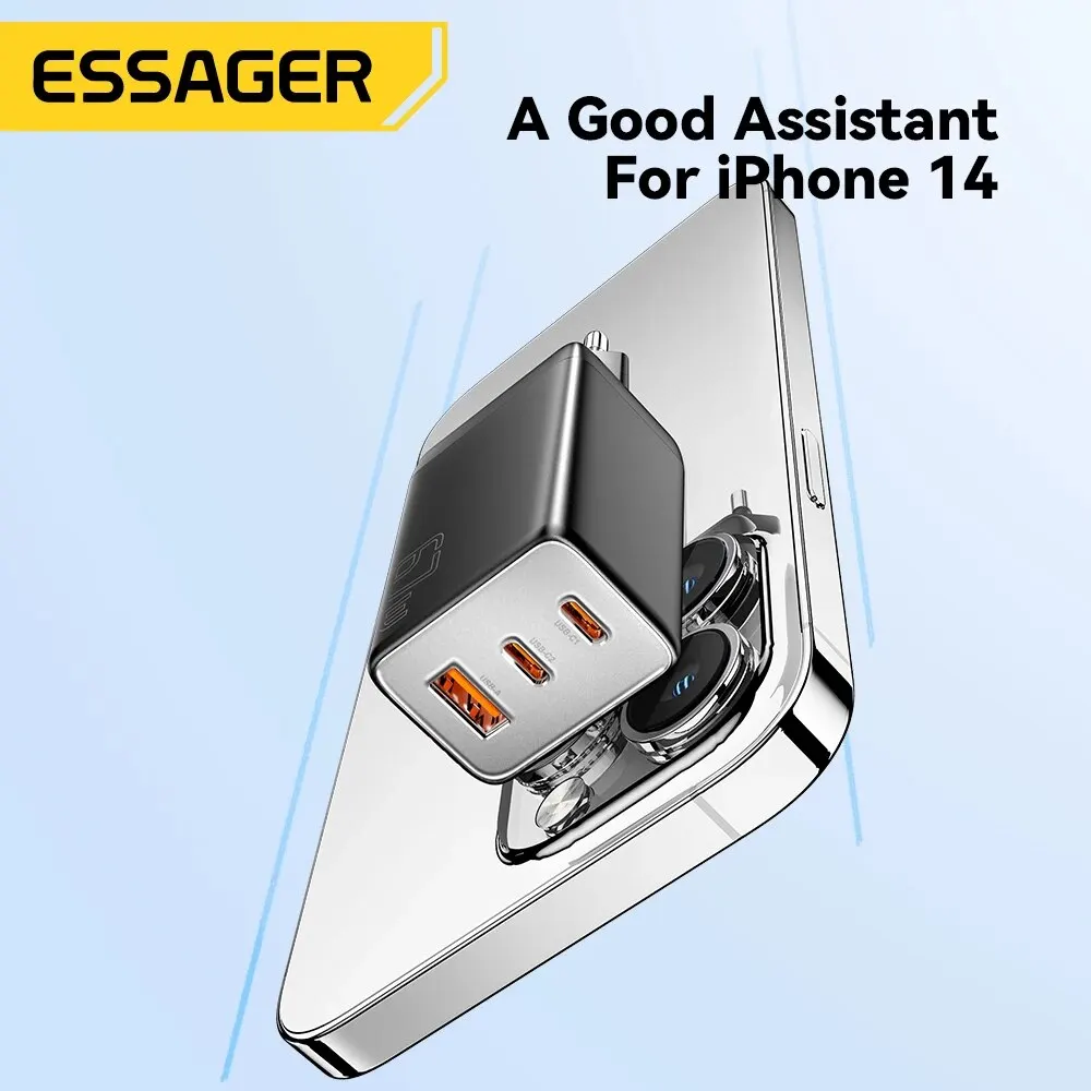 Essager 67W GaN USB Type C Ładowarka do laptopa 45W 25W PD QC 3.0 Szybkie ładowanie do Macbooka Xiaomi Samsung Iphone14 13 Ładowarki do telefonów — zdjęcie 3
