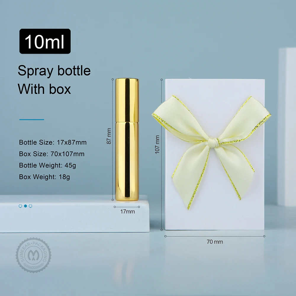 20 Pcs/Lot 10ml Perfume Bottles 3 pack with Bow Perfume Box Atomizer Spray Bottle Refillable Sprayer Custom LOGO Pay Extra